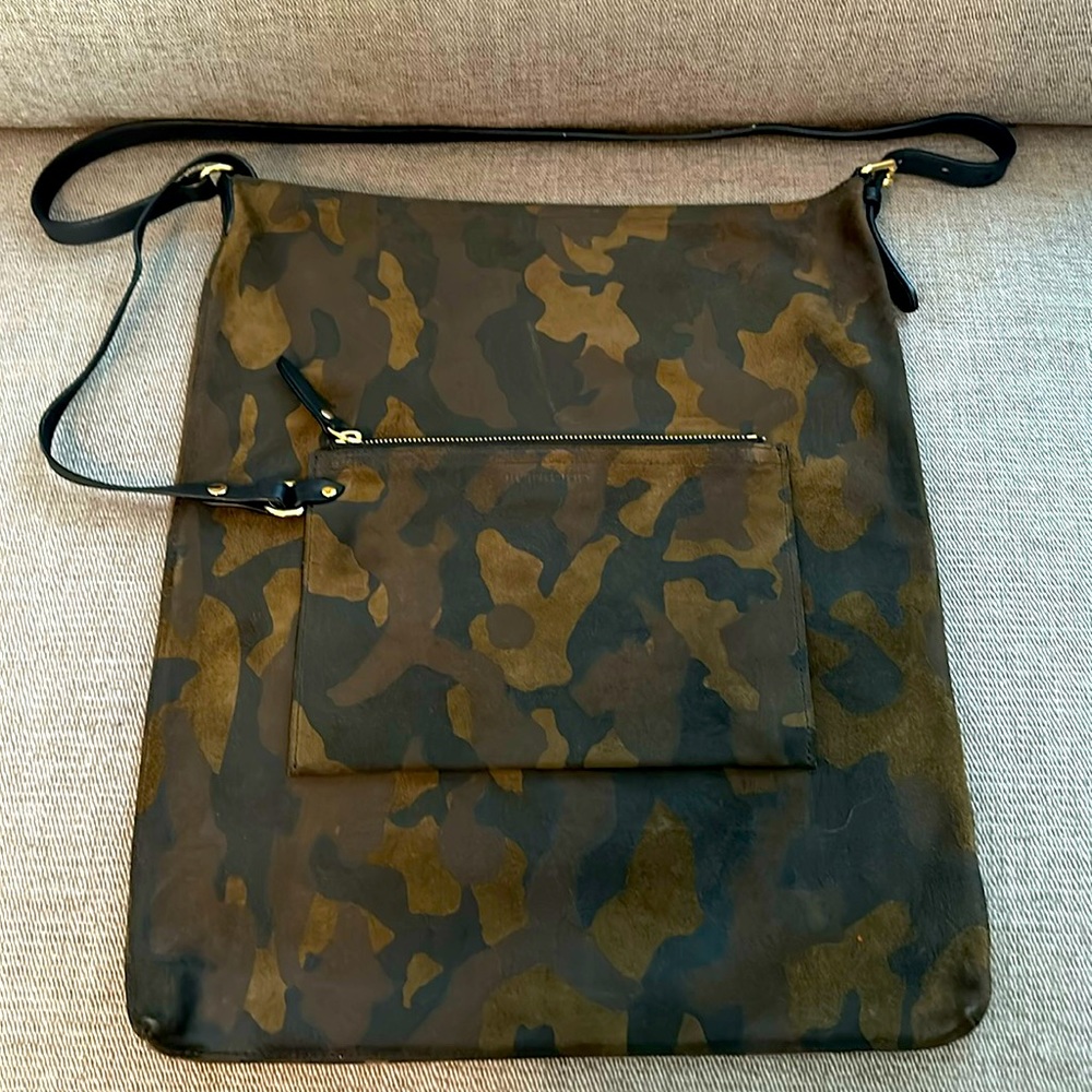 Burberry 2pc Suede Bag & Pouch EUC Camo Print Super Rare and Highly sought after
